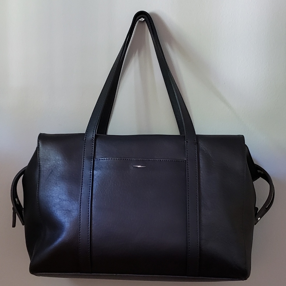 Shinola Detroit Zip Satchel Black Leather